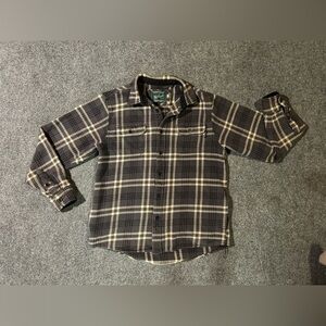 Woolrich Black & Cream Plaid Flannel Shirt men’s Large